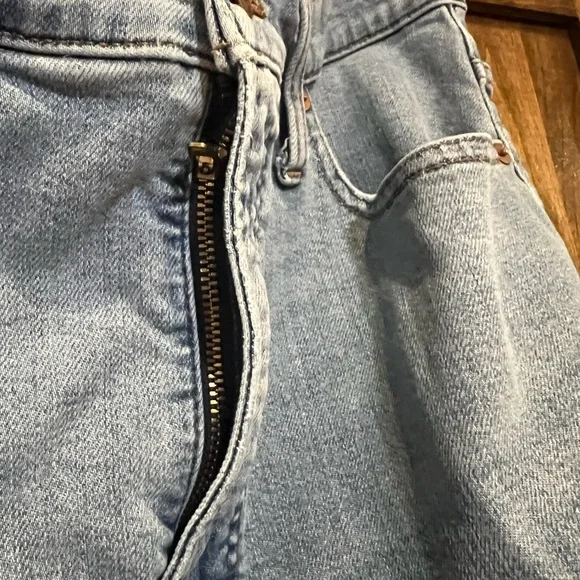 Madewell the perfect vintage straight leg light wash cropped 31 raw hem - Picture 3 of 13